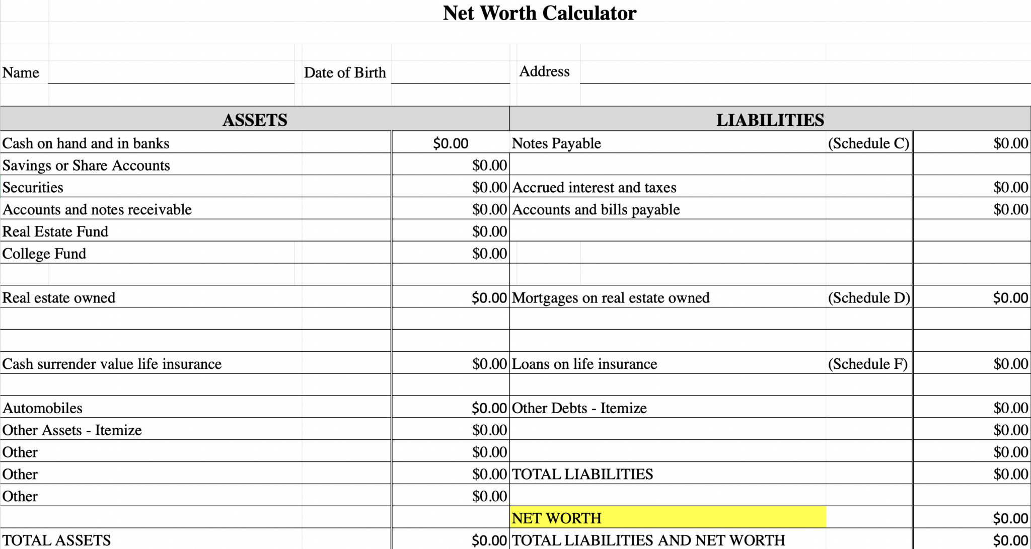 Net Worth Calculator Finance Cowboy net-worth-calculator-finance-cowboy